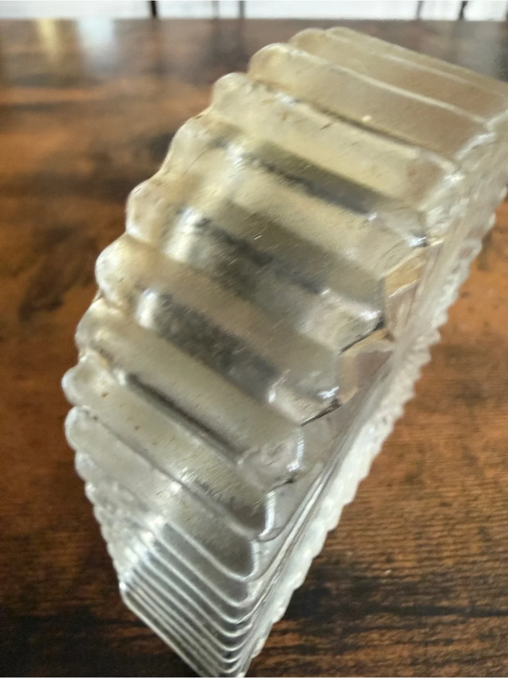 Crystal Table Clock with Gold Trim - Clear vintage